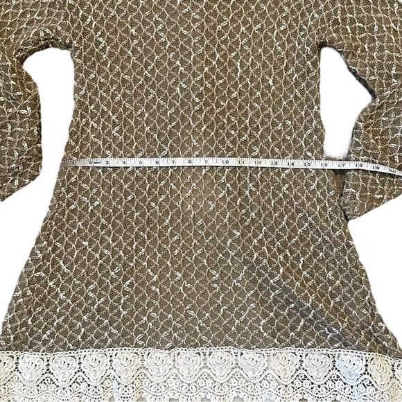 Anthropologie A'reve Sweater Tunic with Lace & Double Bow Detail Size Medium - Picture 11 of 16